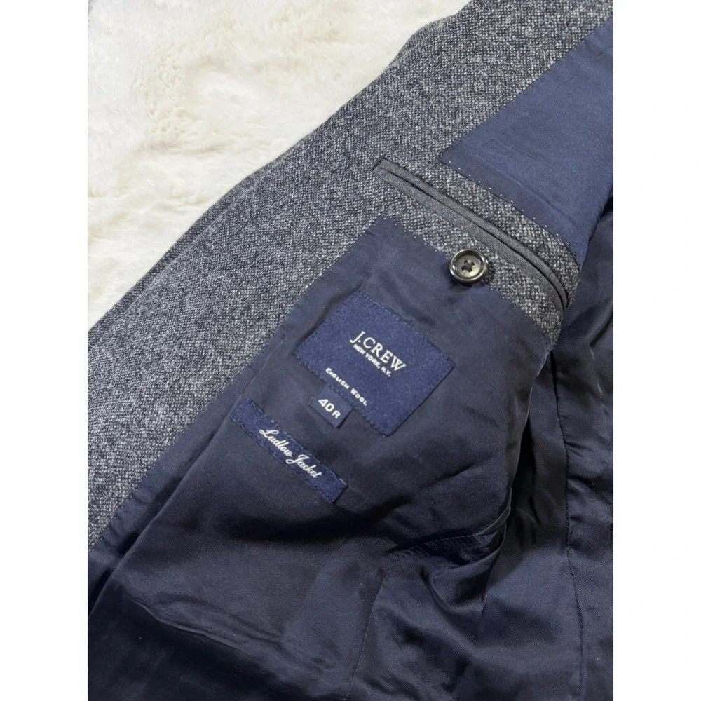 J.Crew Ludlow Suit 40R 31x34 Grey Moon British Herringbone Wool Yorkshire Tweed